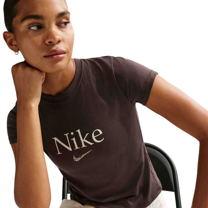 Brown - Lifestyle - Nike Womens-Ladies Cropped T-Shirt