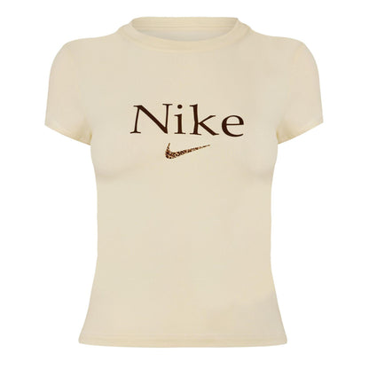 Coconut Milk - Front - Nike Womens-Ladies Cropped T-Shirt