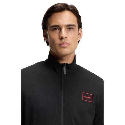 Black - Side - Hugo Mens Laze Plain Sweat Jacket