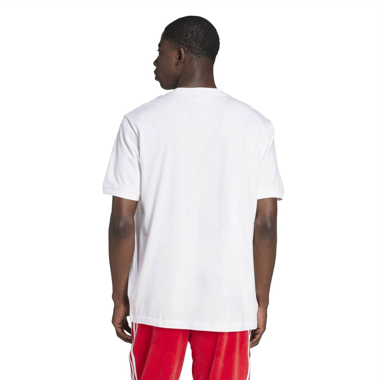 White-Black - Back - Adidas Mens Adicolor Trefoil Cotton T-Shirt