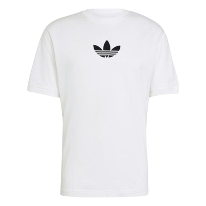 White-Black - Front - Adidas Mens Adicolor Trefoil Cotton T-Shirt