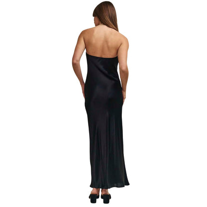 Blue - Back - Nobody´s Child Womens-Ladies Madeline Satin Bandeau Midi Dress
