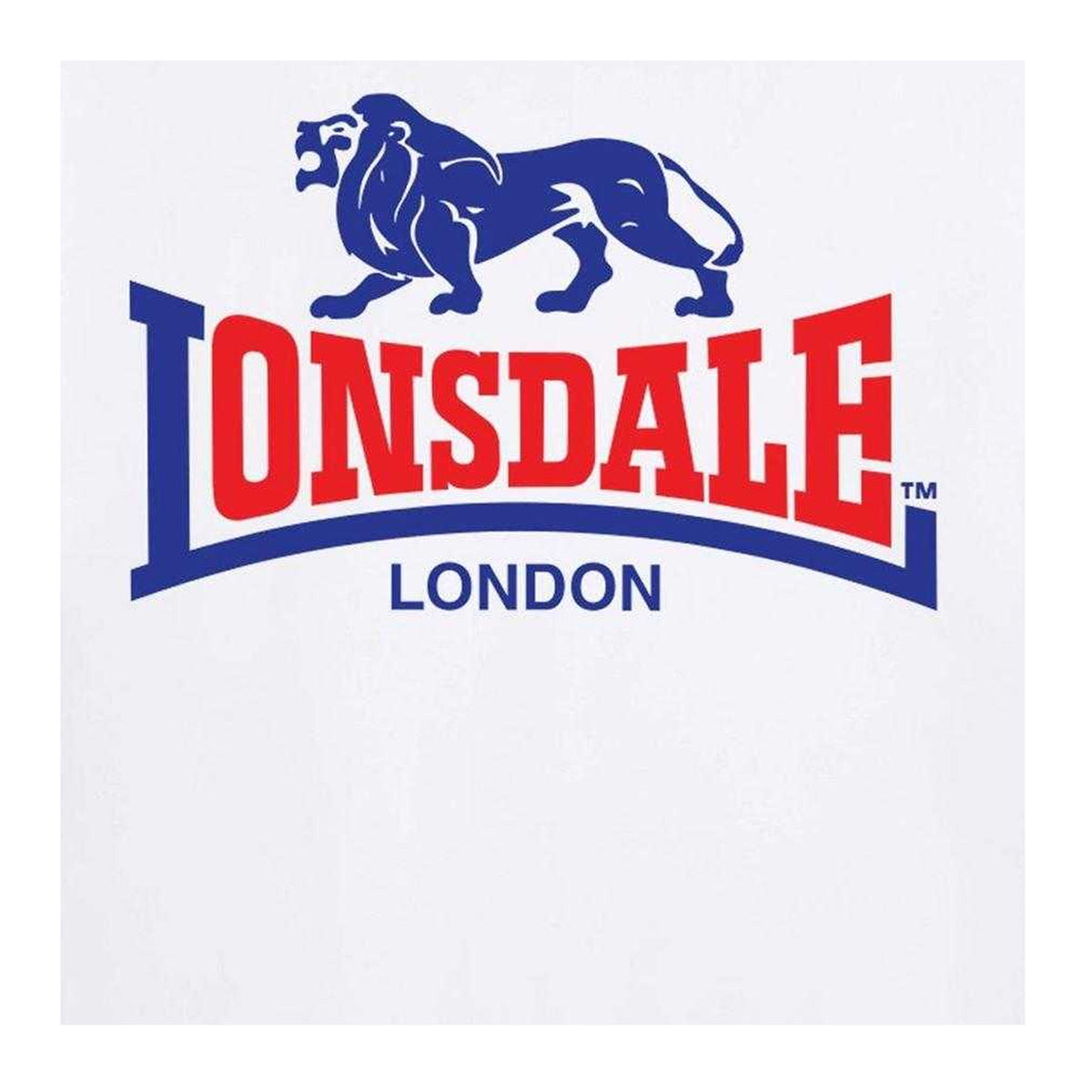 White - Side - Lonsdale Mens Logo T-Shirt