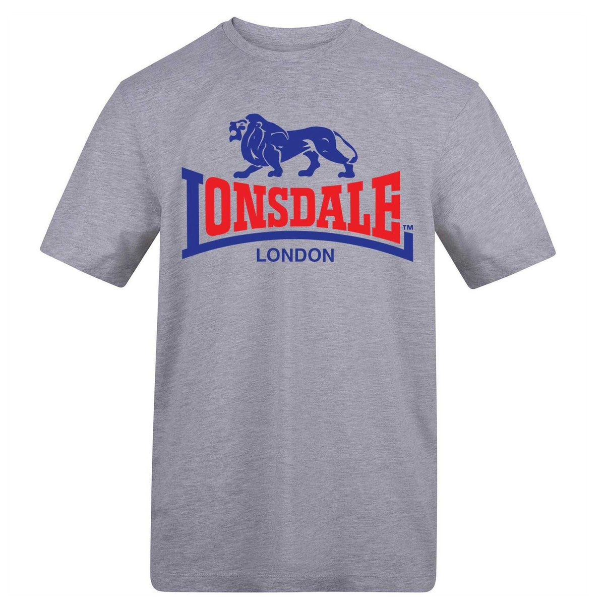 Grey - Front - Lonsdale Mens Logo T-Shirt