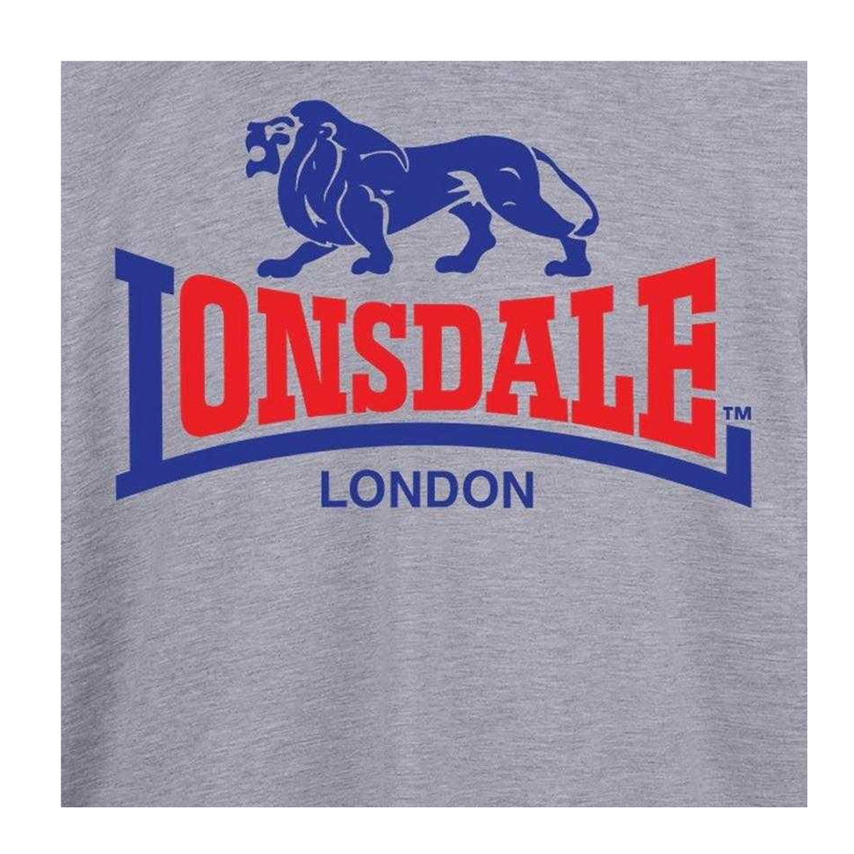Grey - Side - Lonsdale Mens Logo T-Shirt