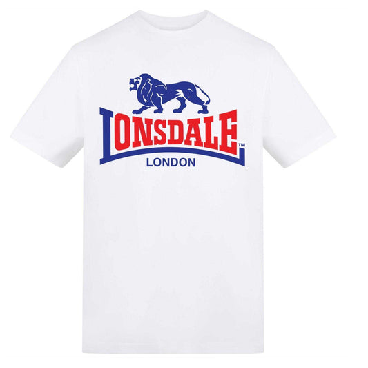 White - Front - Lonsdale Mens Logo T-Shirt