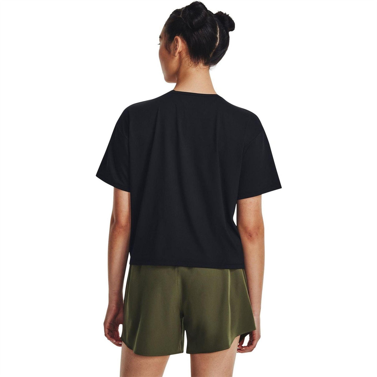Black - Back - Under Armour Womens-Ladies Motion Cropped Top