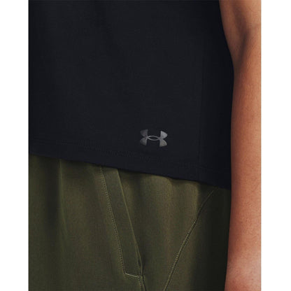 Black - Side - Under Armour Womens-Ladies Motion Cropped Top