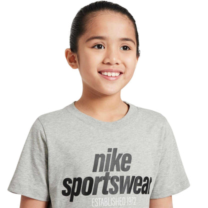 Dark Grey Heather Marl - Side - Nike Childrens-Kids NSW T-Shirt