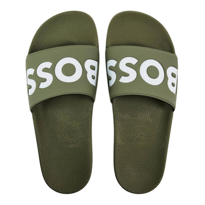 Camo Green - Side - Boss Mens Aryeh Flat Sliders