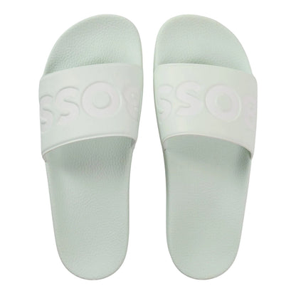 Grey-White - Side - Boss Mens Aryeh Flat Sliders