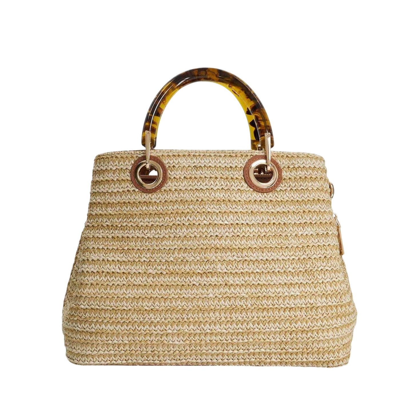 Natural - Back - Dune London Demmi Straw Shoulder Bag