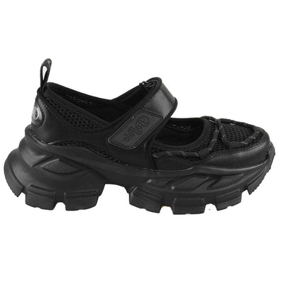 Black - Front - Buffalo Womens-Ladies Saturn Ballerina Chunky Flat Pumps