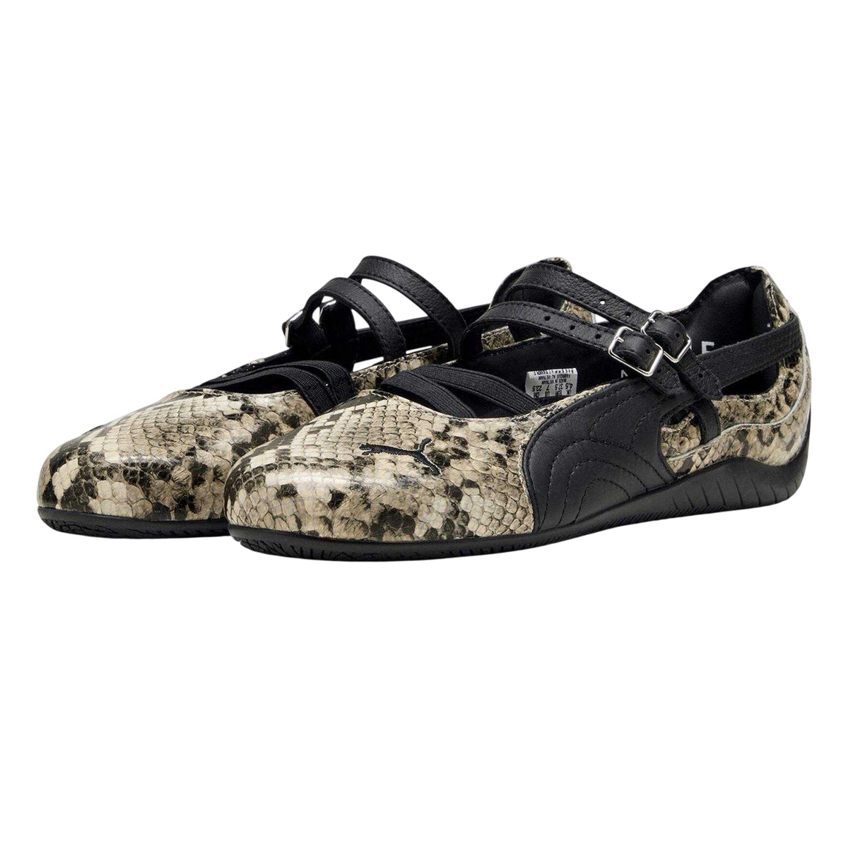 Puma Black - Pack Shot - Puma Womens-Ladies Speedcat Snake Print Leather Ballet Shoes