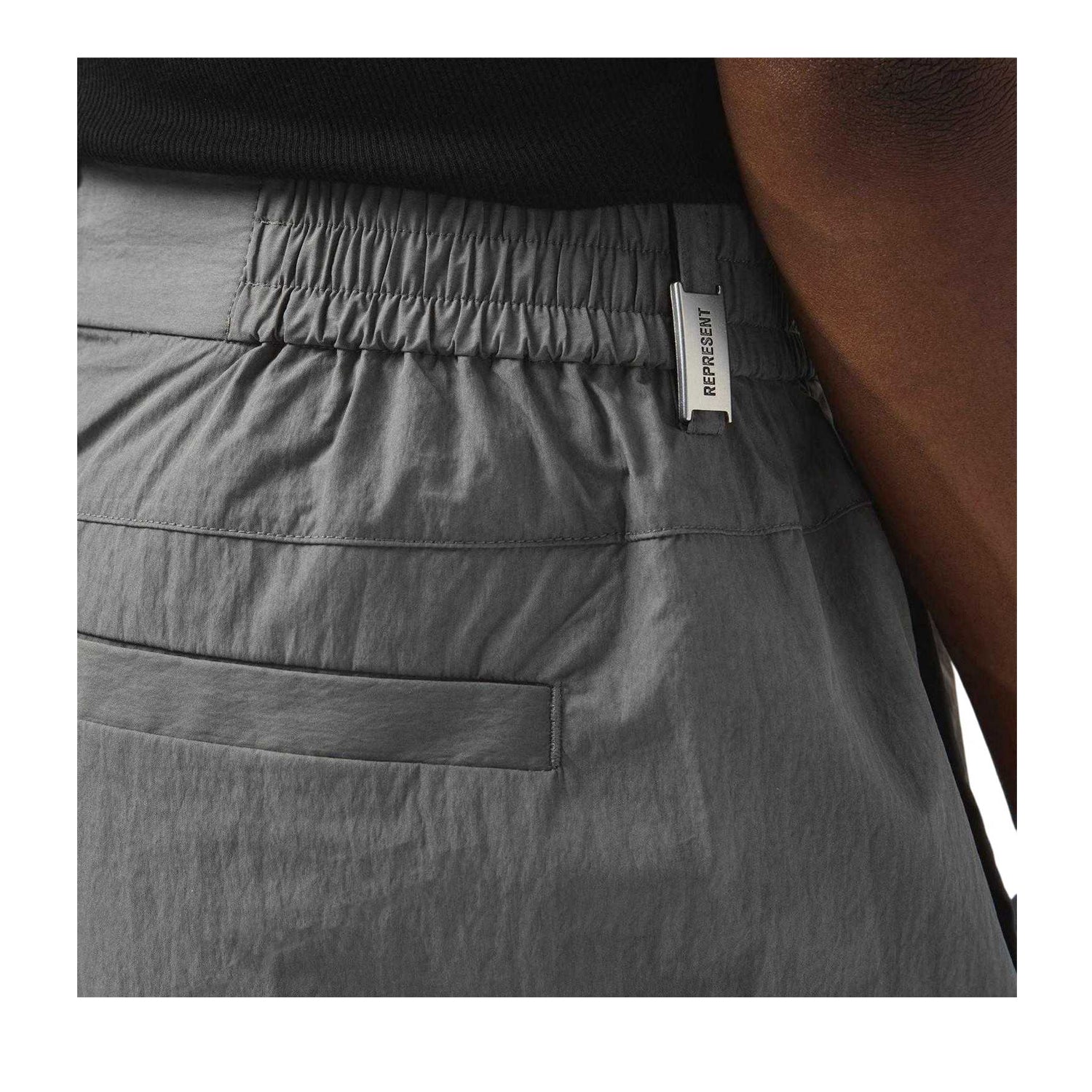 Mid Grey - Side - Represent Mens Rep Tech Cargo Trousers