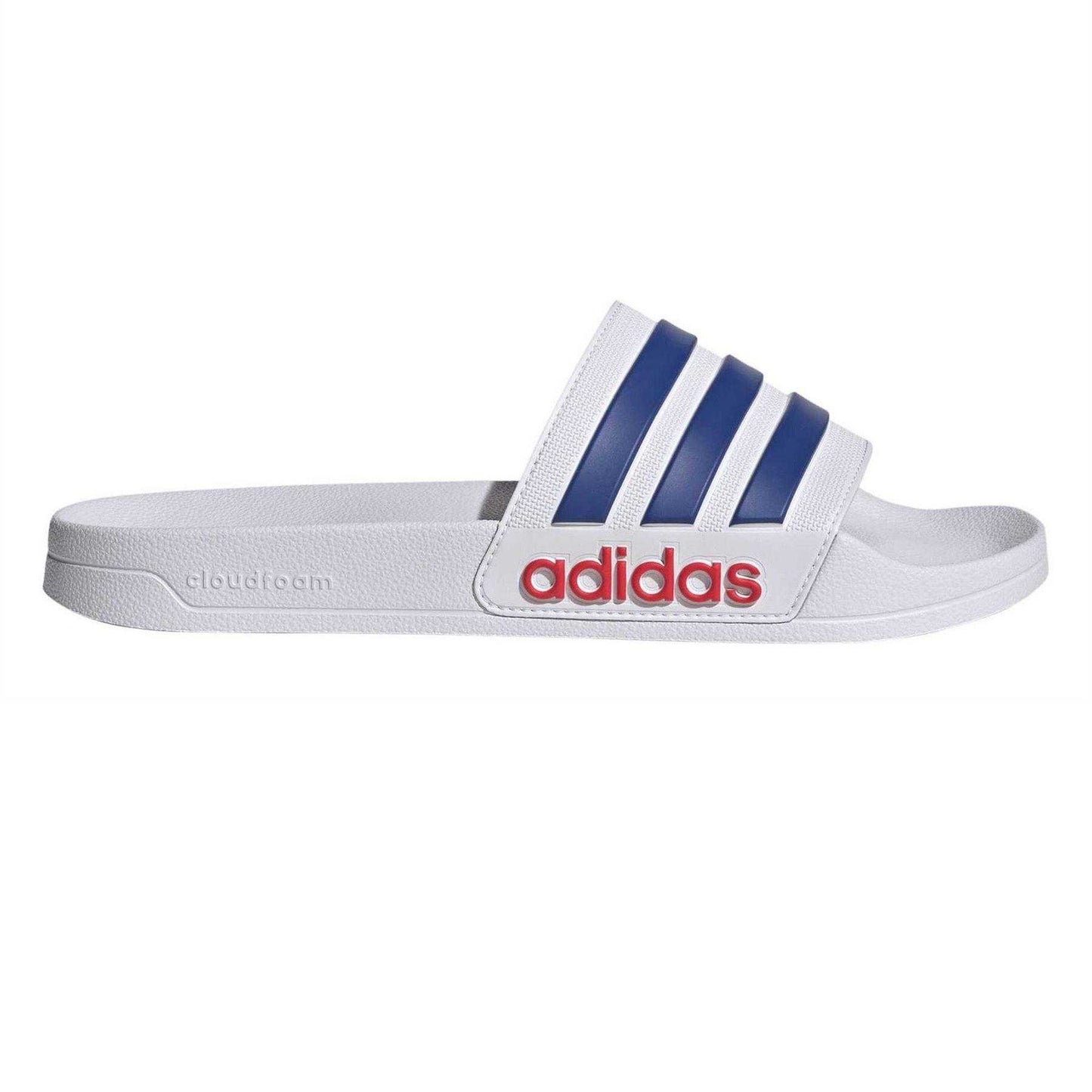 White - Front - Adidas Unisex Adult Adilette Slides