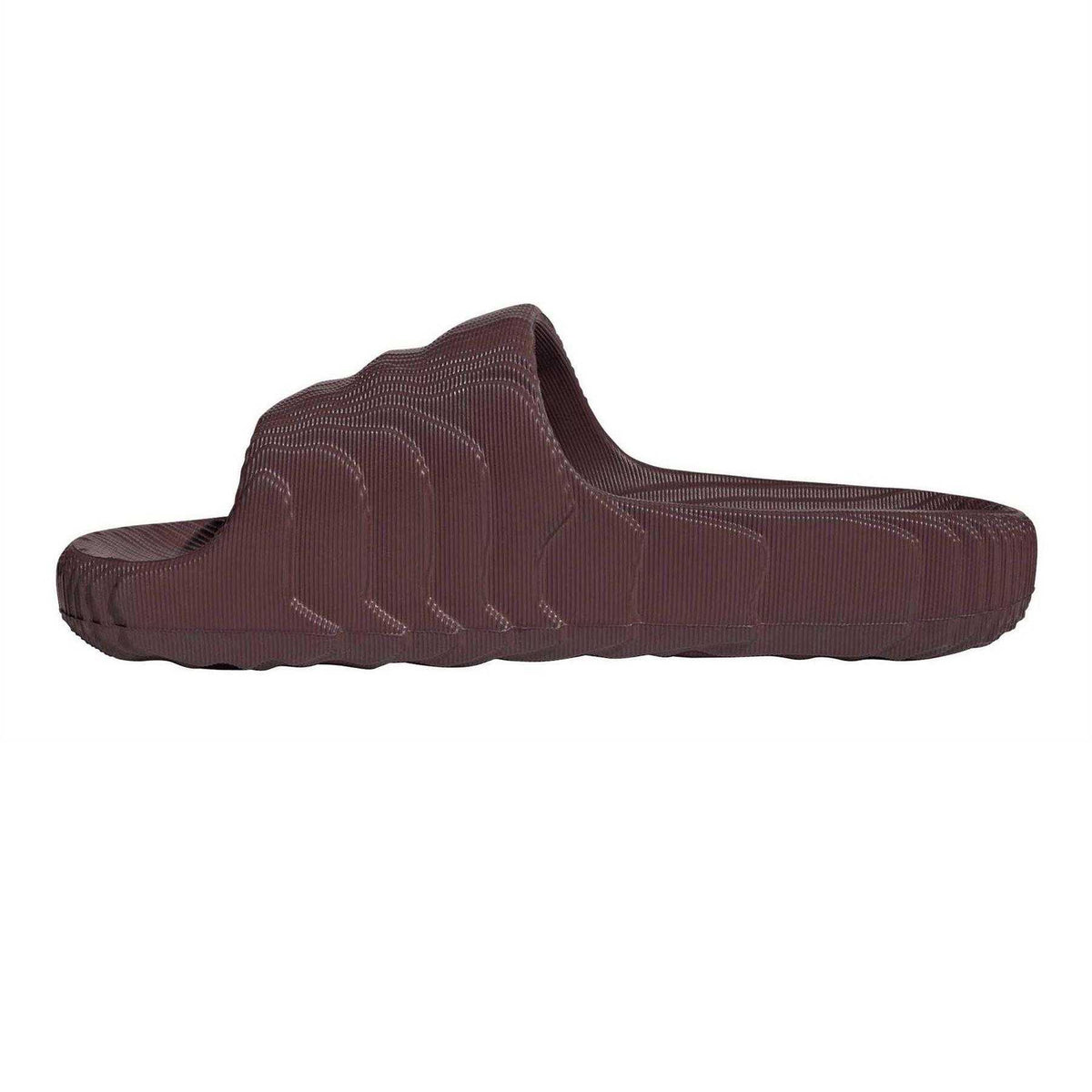 Dark Brown - Side - Adidas Womens-Ladies Adilette 22 Flat Slides