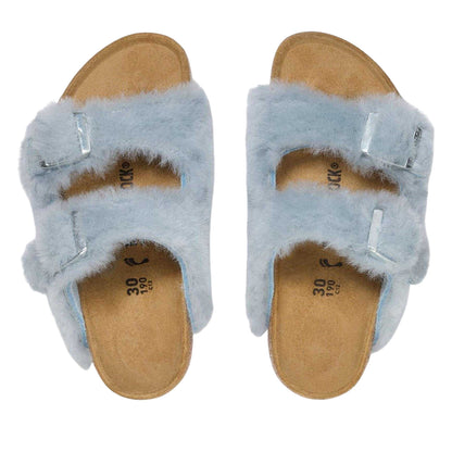 Blue - Back - Birkenstock Childrens-Kids Arizona Open Toe Flat Sandals