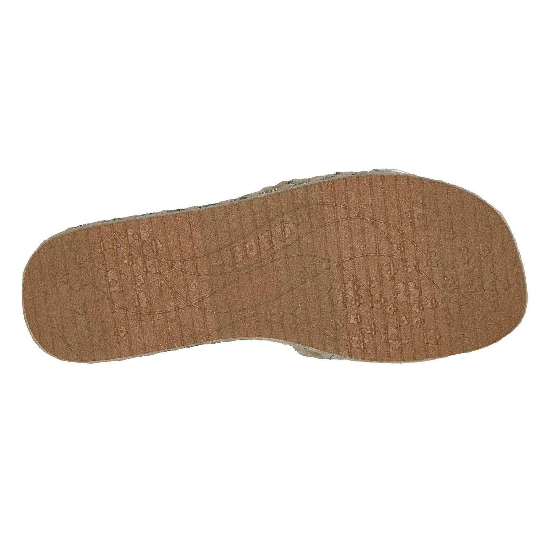 Natural - Back - Skechers Womens-Ladies Misty Embellished Platform Slides