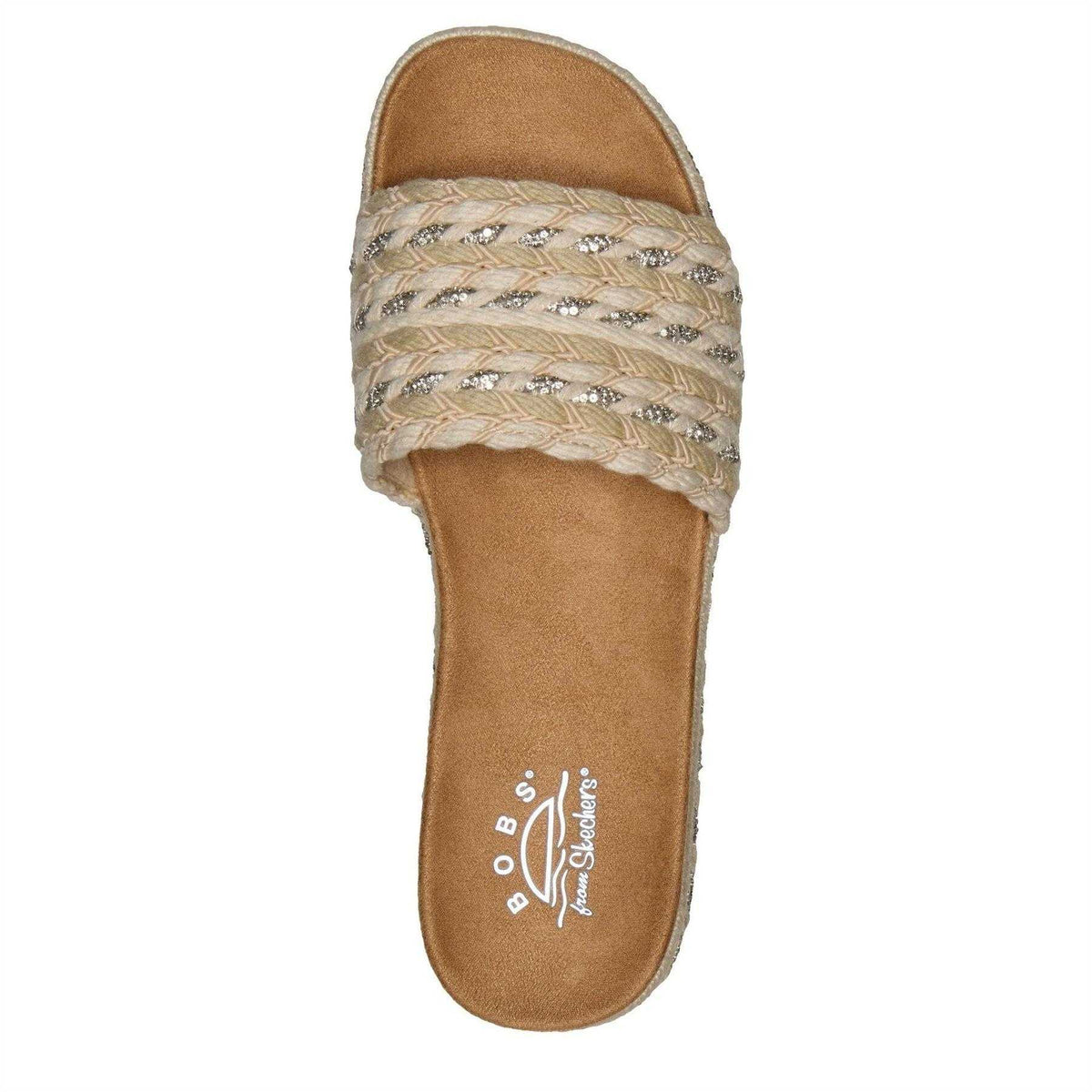 Natural - Lifestyle - Skechers Womens-Ladies Misty Embellished Platform Slides