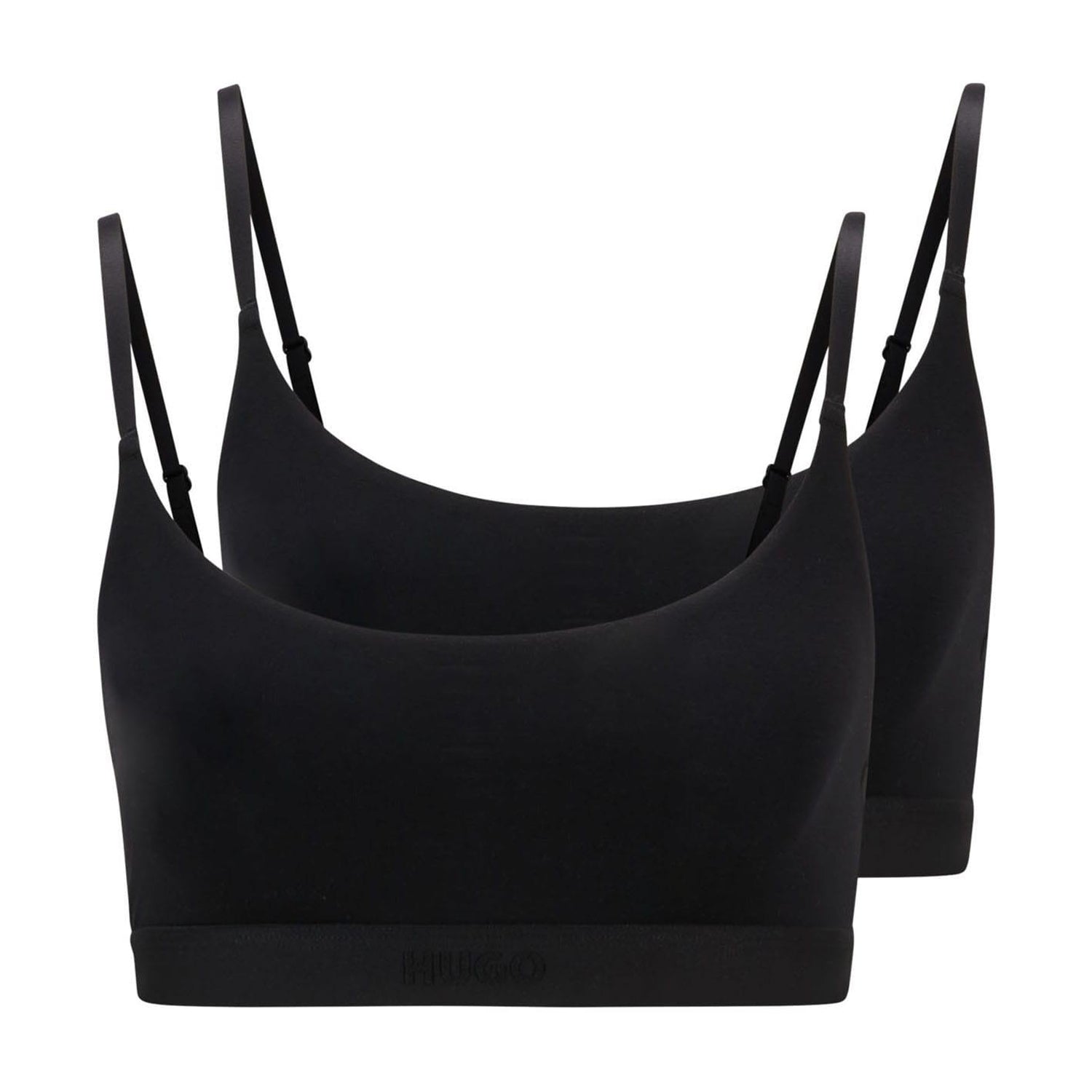 Black - Front - Hugo Womens-Ladies Bralette (Pack of 2)