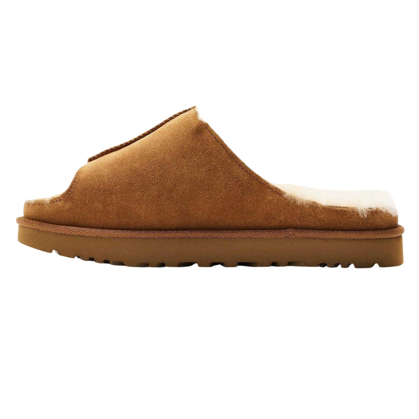 Chestnut - Back - UGG Womens-Ladies Greenport Suede Open Toe Mule Slippers