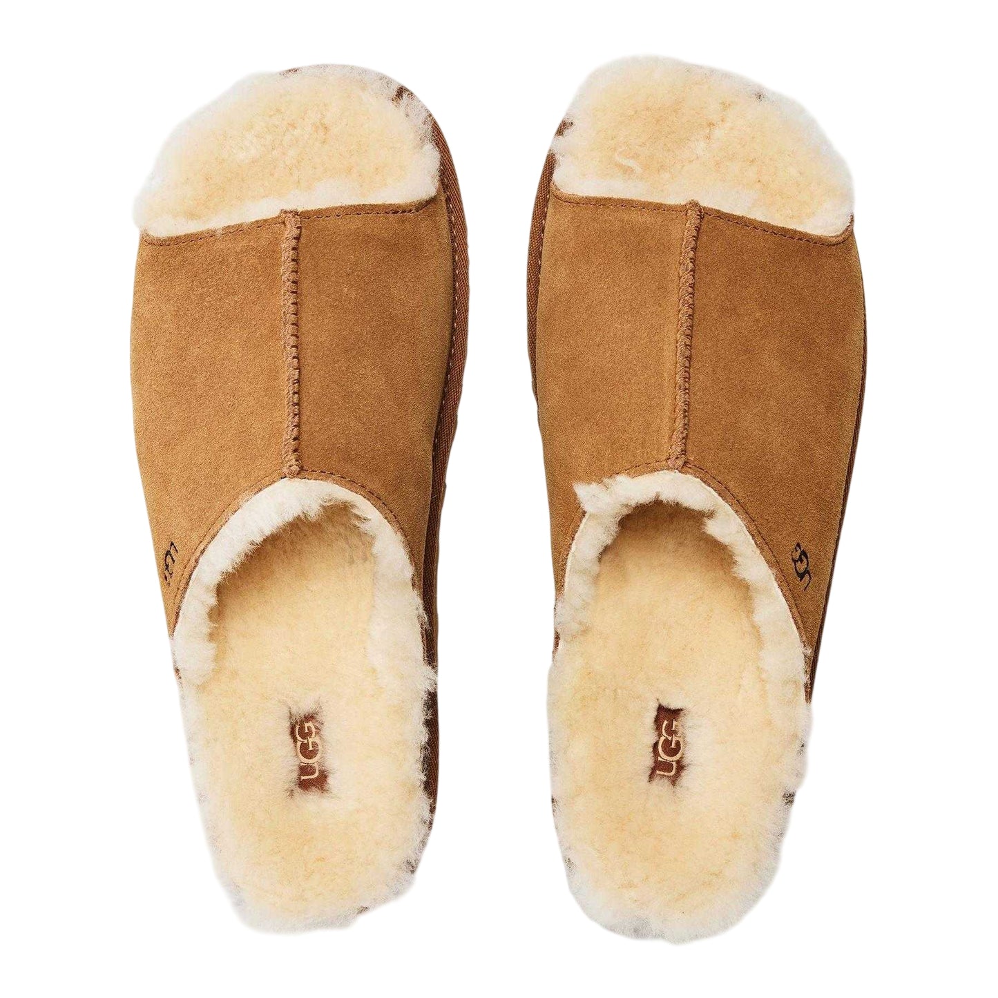 Chestnut - Side - UGG Womens-Ladies Greenport Suede Open Toe Mule Slippers