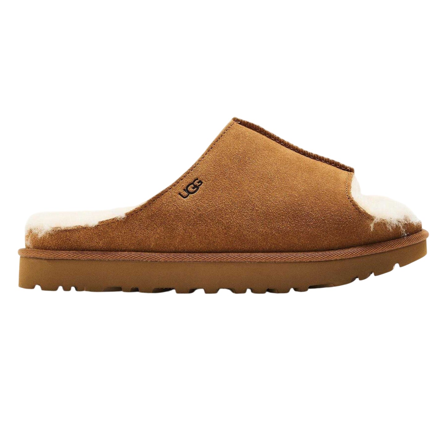 Chestnut - Front - UGG Womens-Ladies Greenport Suede Open Toe Mule Slippers