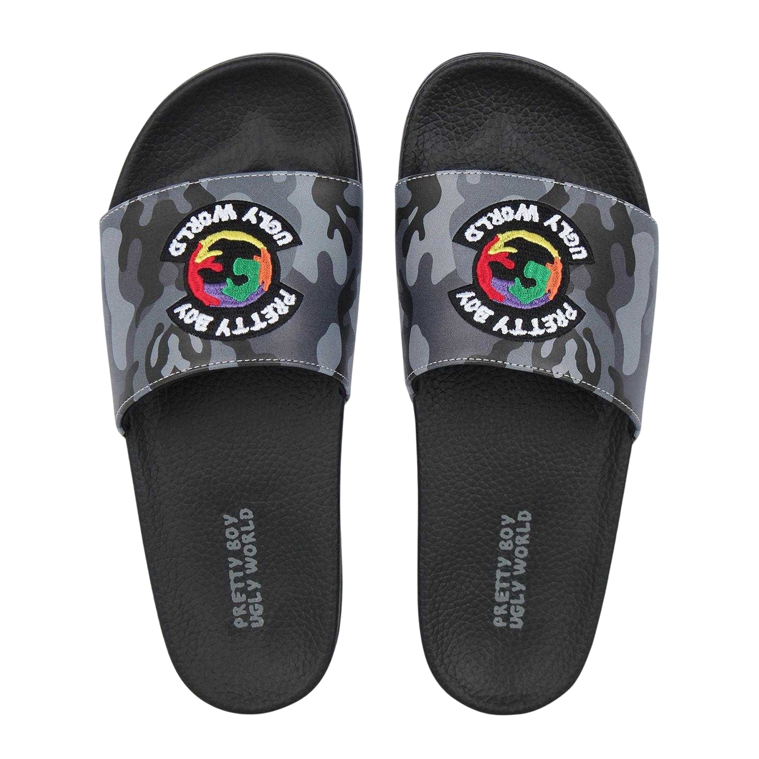 Grey Camo - Side - Pretty Boy Ugly World Mens Slides