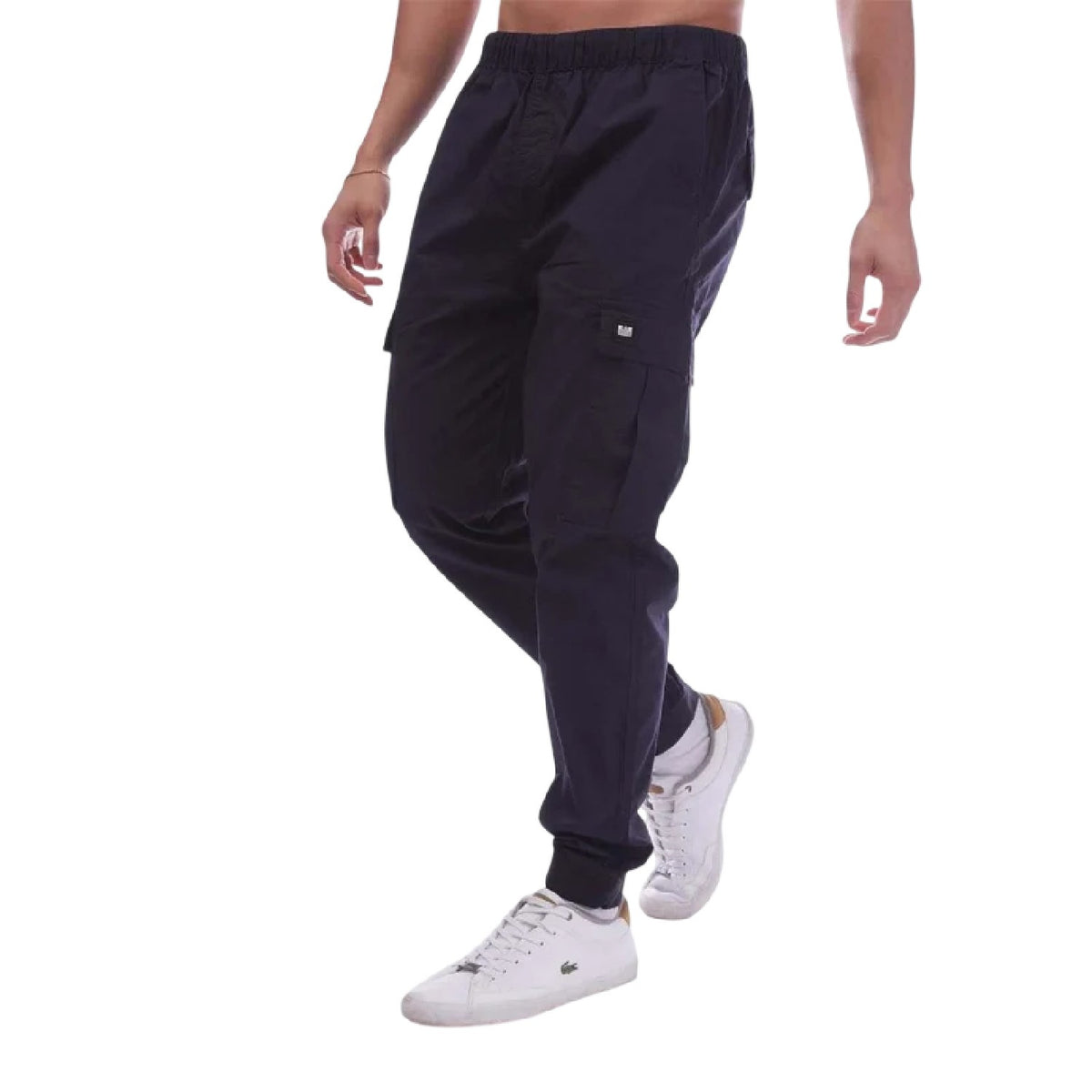 Navy - Front - Weekend Offender Mens Ontario Slim Cargo Trousers