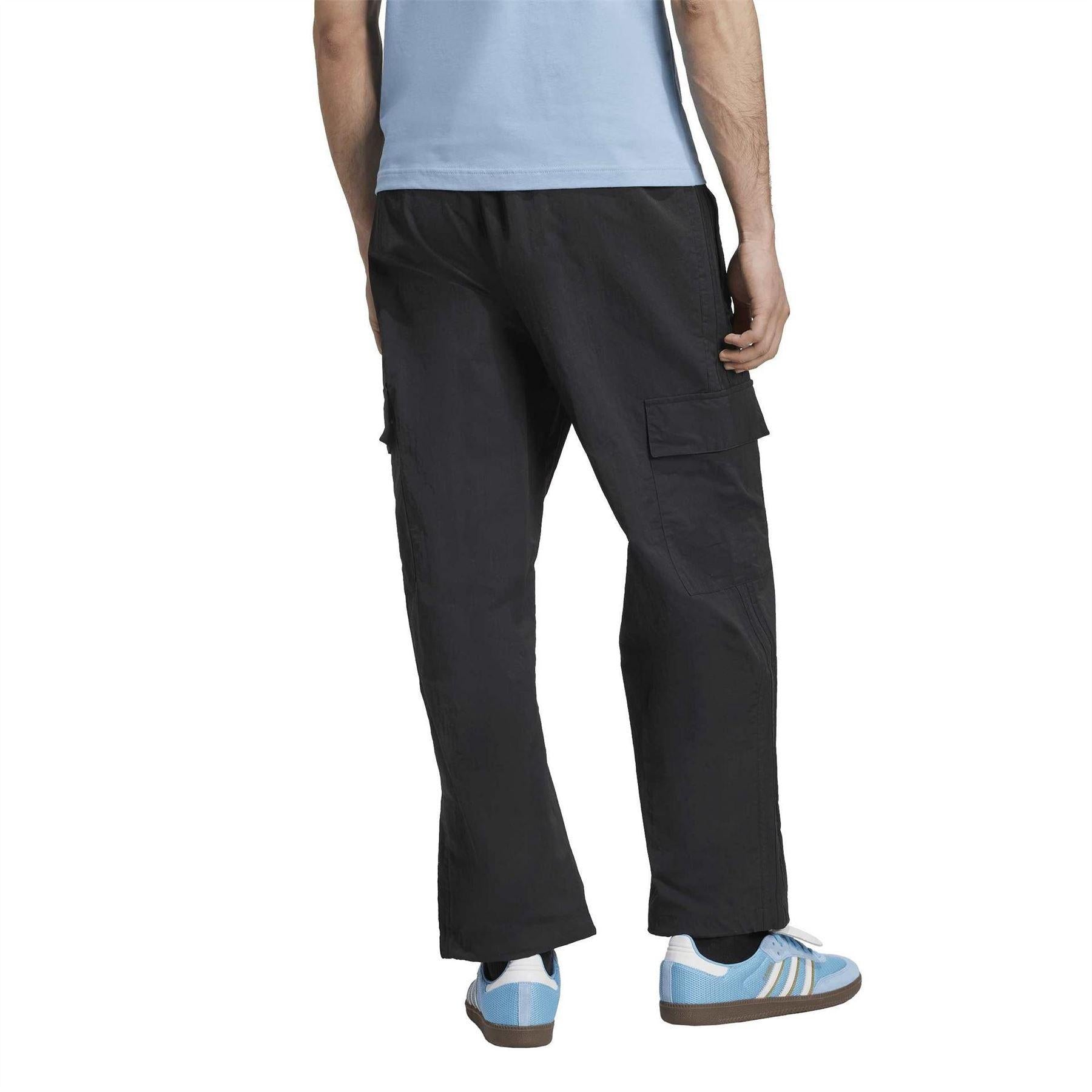 Black - Back - Adidas Mens Adicolor Classics 3 Stripes Cargo Trousers