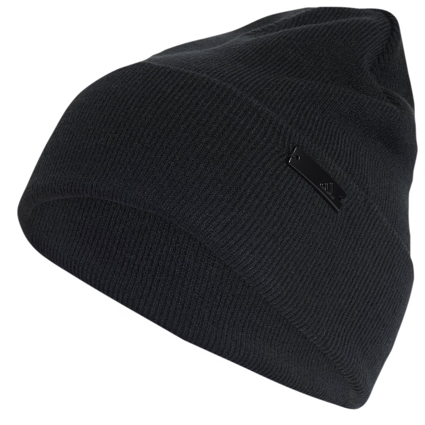 Black - Front - Adidas Plain Ribbed Turned Up Cuff Beanie
