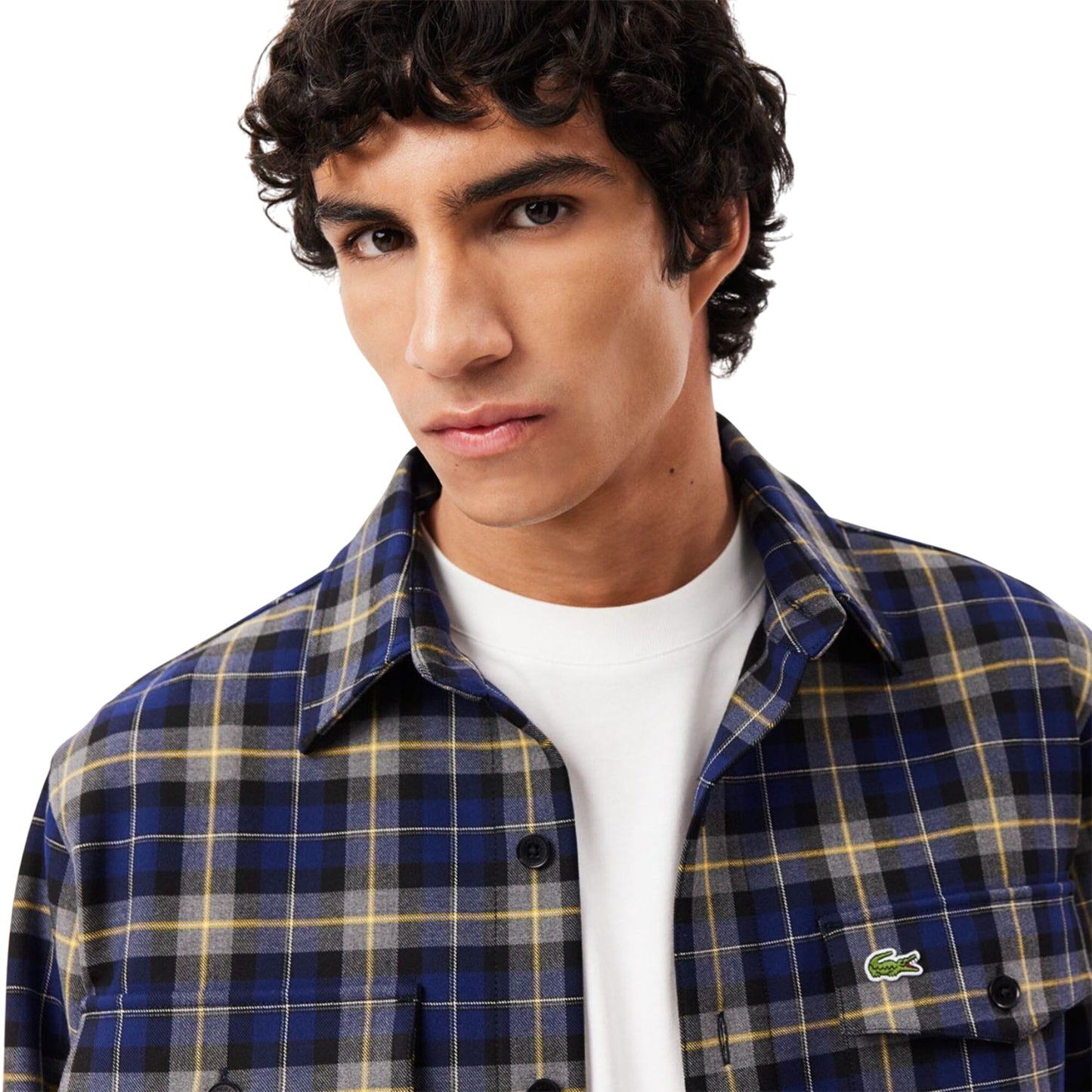 Navy - Lifestyle - Lacoste Mens Checked Oversized Overshirt