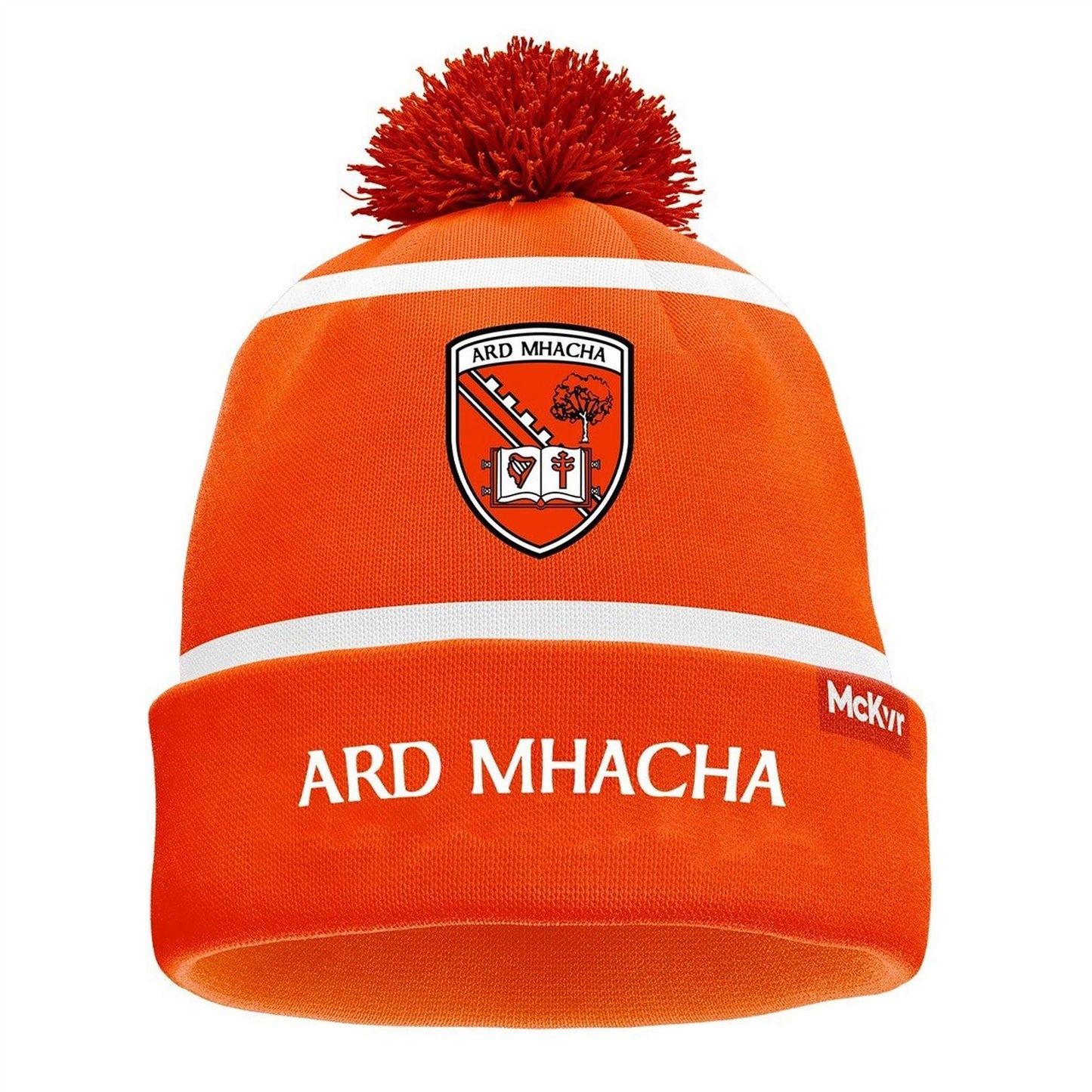 Orange-White - Front - McKeever Armagh Bobble Hat