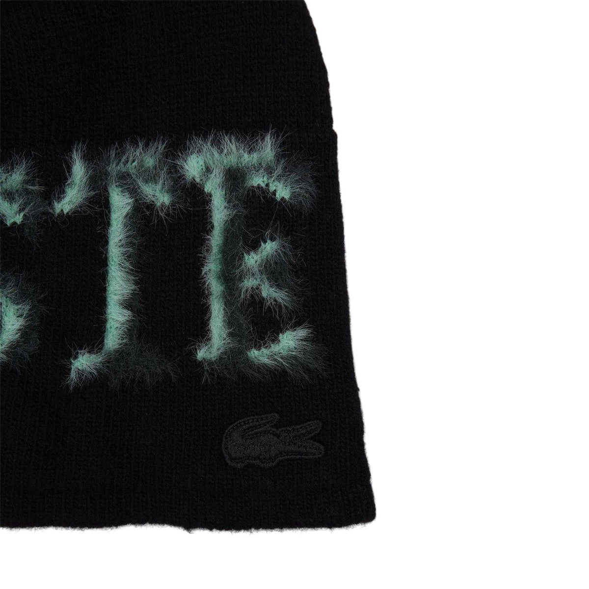 Black - Side - Lacoste Instarsia Beanie