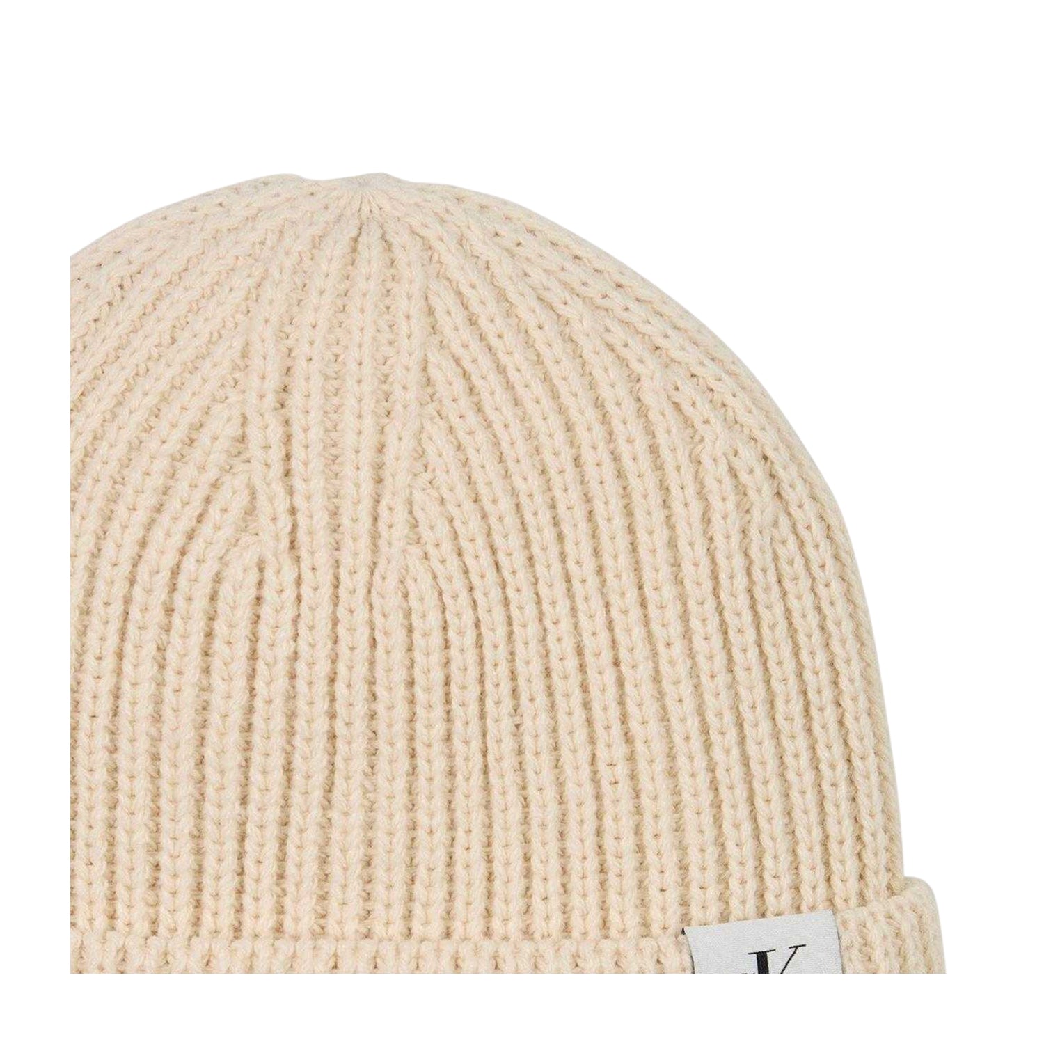 Whitecap Grey - Back - Calvin Klein Ribbed Logo Beanie