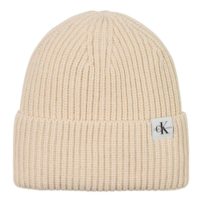 Whitecap Grey - Front - Calvin Klein Ribbed Logo Beanie