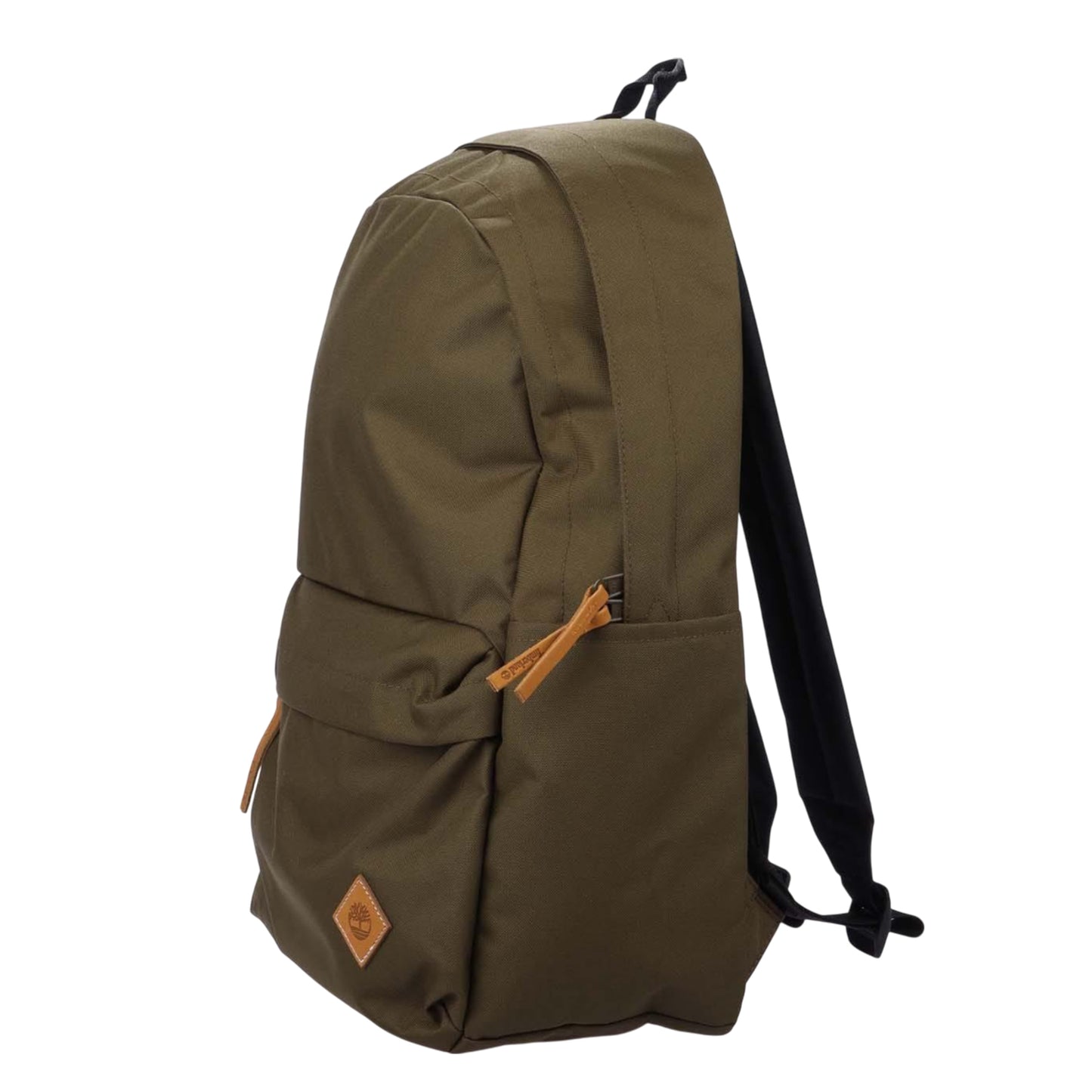 Olive - Side - Timberland Logo Leather Detailing 22L Backpack