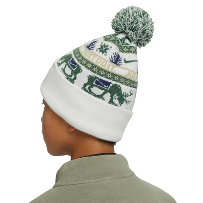 White-Fir Green-Brown - Side - Nike Peak Reindeer Bobble Hat