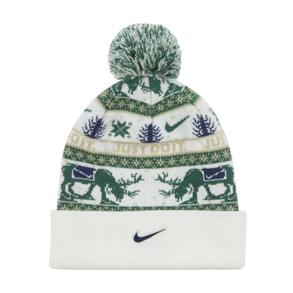 White-Fir Green-Brown - Front - Nike Peak Reindeer Bobble Hat