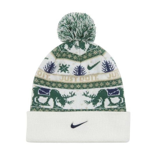 White-Fir Green-Brown - Front - Nike Peak Reindeer Bobble Hat