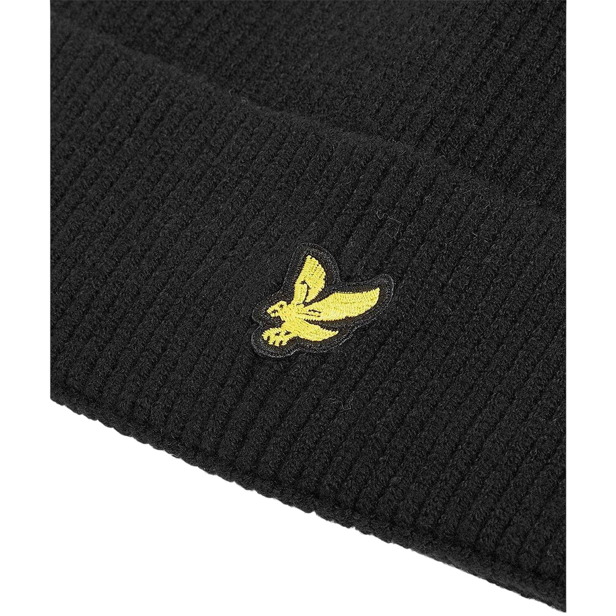 Black - Side - Lyle & Scott Embroidered Logo Beanie