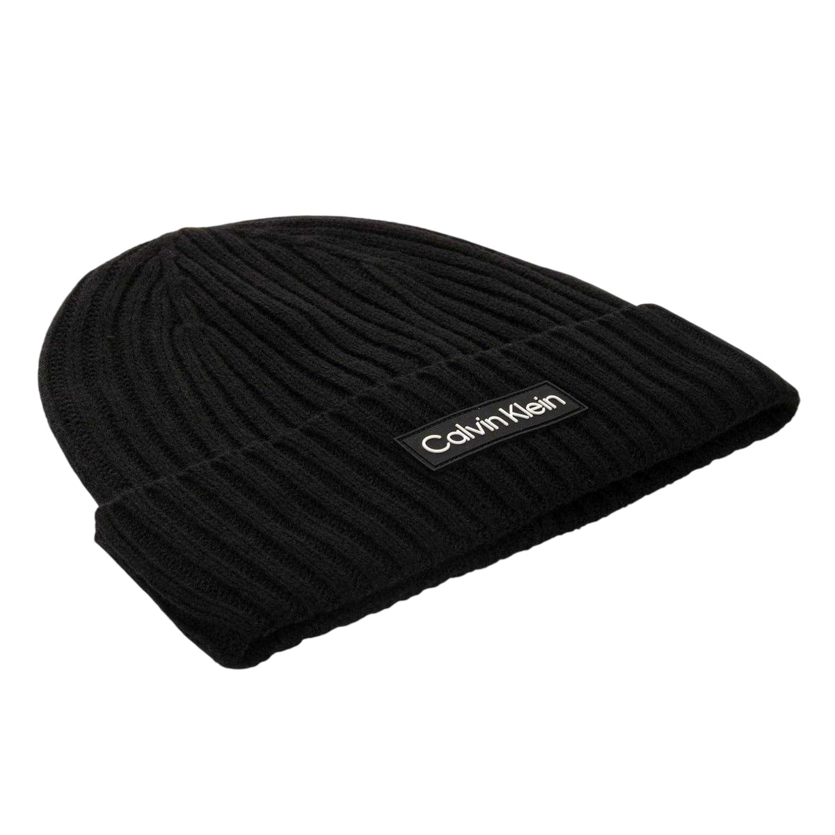 Black - Side - Calvin Klein Ribbed Golf Beanie