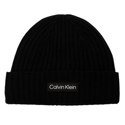 Black - Front - Calvin Klein Ribbed Golf Beanie