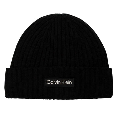 Black - Front - Calvin Klein Ribbed Golf Beanie