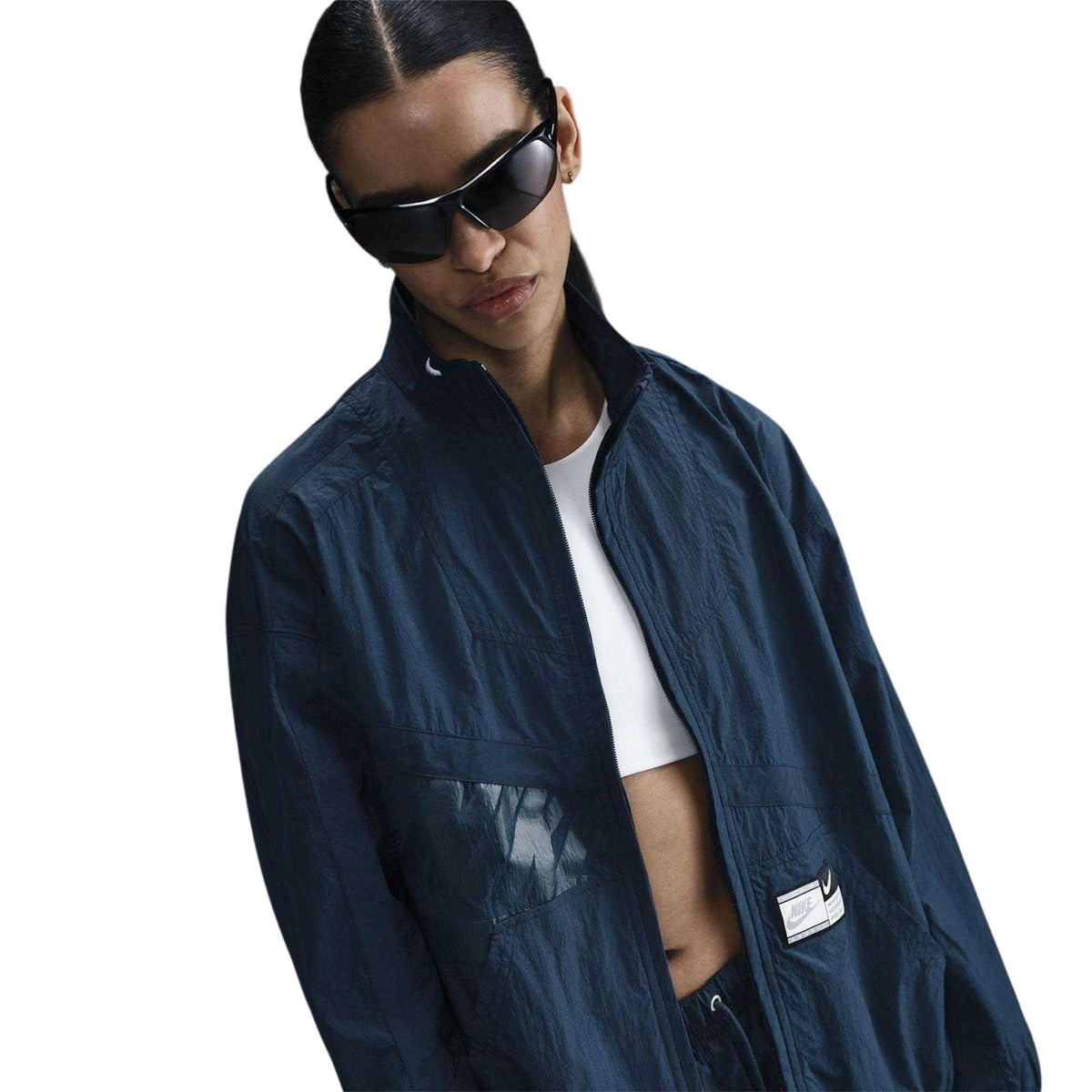 Navy Blue - Side - Nike Womens-Ladies Street Jacket