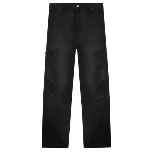 Jet Black - Front - Represent Mens Tailored Cargo Trousers