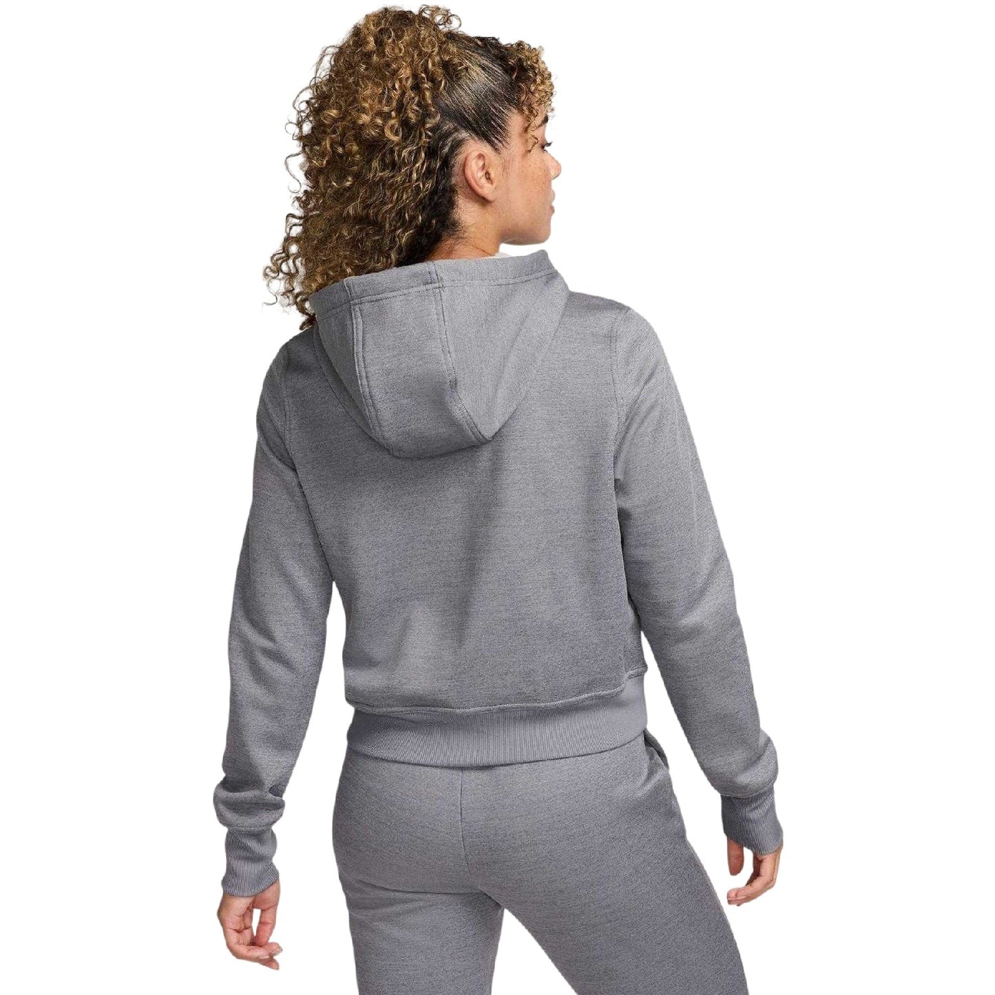 Carbon Heather - Back - Nike Womens-Ladies Logo Full Zip Hoodie