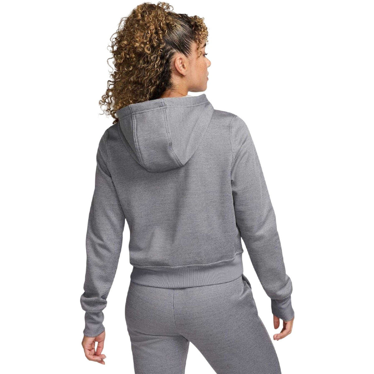 Carbon Heather - Back - Nike Womens-Ladies Logo Full Zip Hoodie