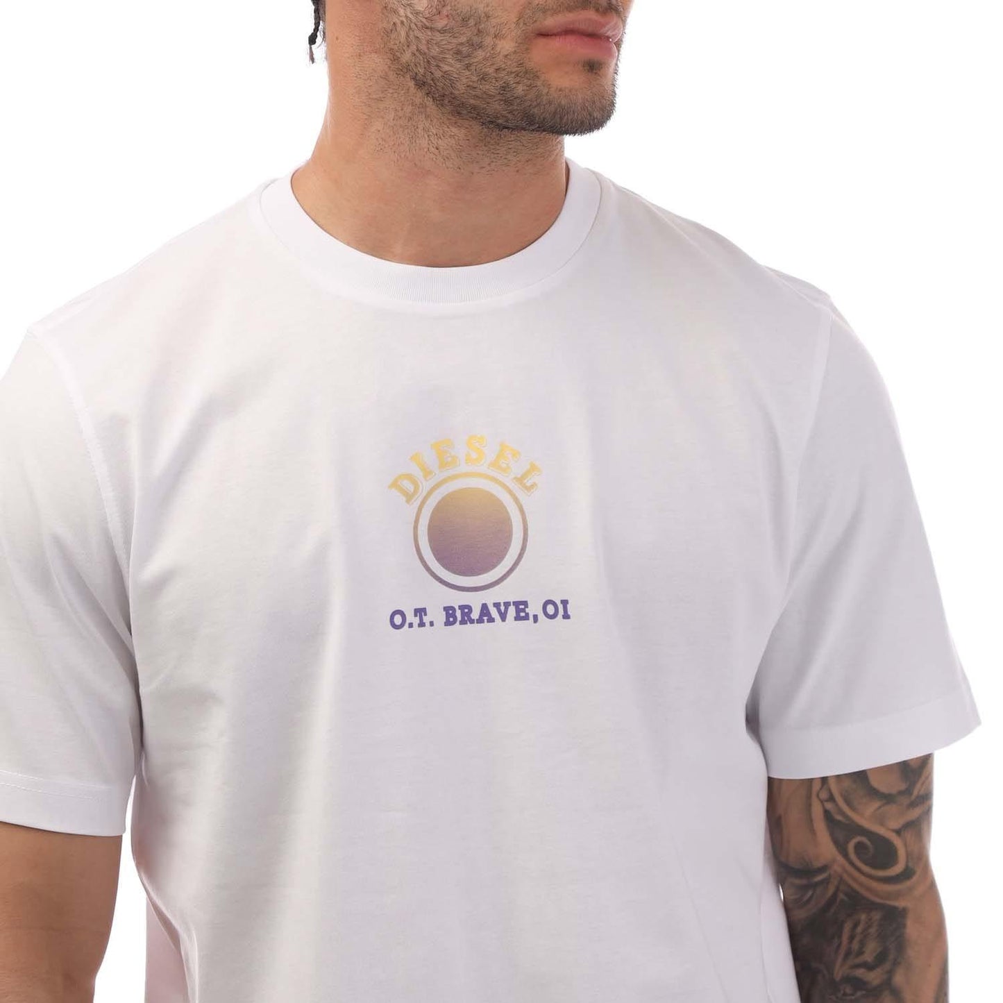 White - Side - Diesel Mens T-Just 5-1 T-Shirt